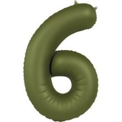   34 inch-es 6 Matt Zöld - Olive Green Számos Super Shape Fólia Lufi