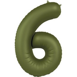 34 inch-es 6 Matt Zöld - Olive Green Számos Super Shape Fólia Lufi
