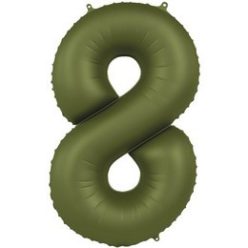   34 inch-es 8 Matt Zöld - Olive Green Számos Super Shape Fólia Lufi