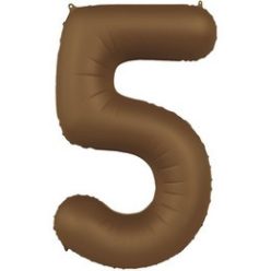   34 inch-es 5 Matt Barna - Chocolate Brown Számos Super Shape Fólia Lufi