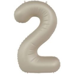   34 inch-es 2 Matt Krémfehér - Creamy Latte Számos Super Shape Fólia Lufi