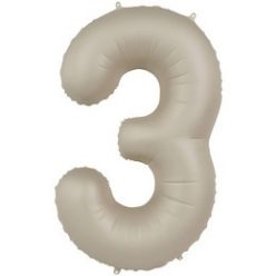   34 inch-es 3 Matt Krémfehér - Creamy Latte Számos Super Shape Fólia Lufi