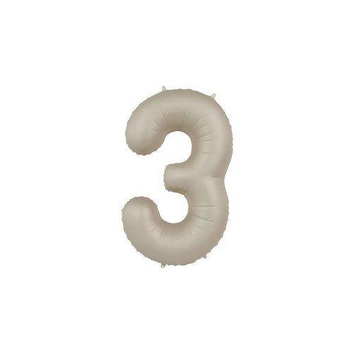 34 inch-es 3 Matt Krémfehér - Creamy Latte Számos Super Shape Fólia Lufi