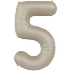   34 inch-es 5 Matt Krémfehér - Creamy Latte Számos Super Shape Fólia Lufi
