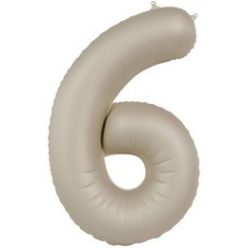   34 inch-es 6 Matt Krémfehér - Creamy Latte Számos Super Shape Fólia Lufi