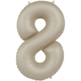 34 inch-es 8 Matt Krémfehér - Creamy Latte Számos Super Shape Fólia Lufi