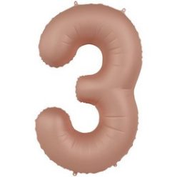  34 inch-es 3 Matt Púderrózsaszín - Vintage Rose Számos Super Shape Fólia Lufi
