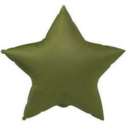 18 inch-es Matt Zöld - Olive Green Csillag Fólia Lufi
