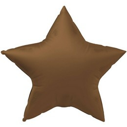 18 inch-es Matt Barna - Chocolate Brown Csillag Fólia Lufi