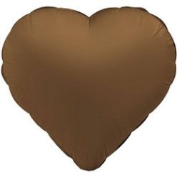 18 inch-es Matt Barna - Chocolate Brown Szív Fólia Lufi