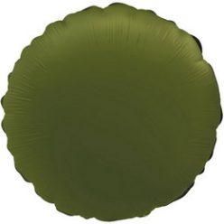 18 inch-es Matt Zöld - Olive Green Kerek Fólia Lufi
