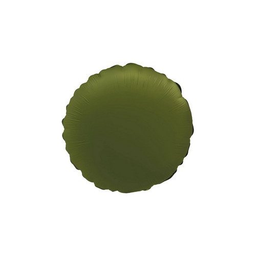 18 inch-es Matt Zöld - Olive Green Kerek Fólia Lufi