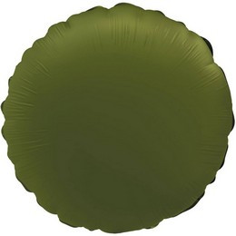18 inch-es Matt Zöld - Olive Green Kerek Fólia Lufi