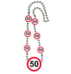 50-es Sebességkorlátozó Számos Szülinapi Parti Nyaklánc