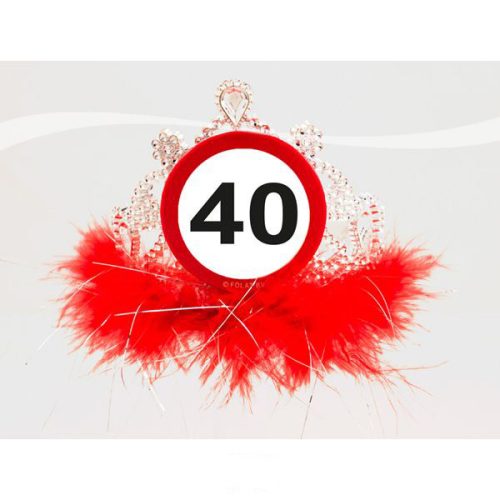 40-es Sebességkorlátozó Számos Szülinapi Parti Tiara