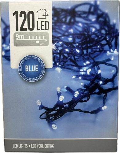 Égő Ledes 120led 9m  kék 220V IP44 