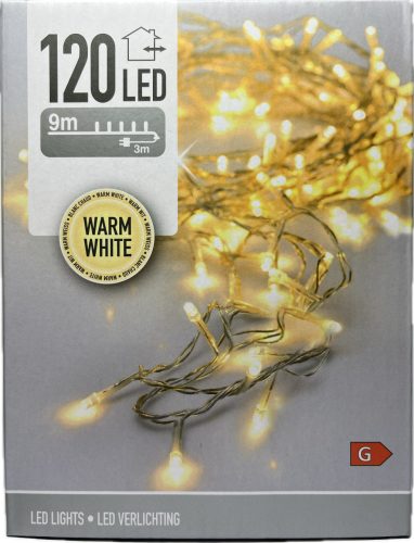 Égő Ledes 120led 9m meleg fehér 220V IP44 