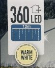 Égő Ledes 360led 12m jégcsap meleg fehér 220V IP44 