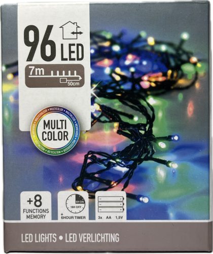 Égő Ledes 96led 7m  szines elemes 8 funkció