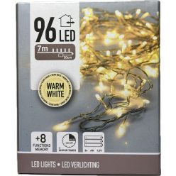 Égő Ledes 96led 7m  meleg fehér elemes 8 funkció