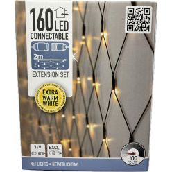   Égő Ledes 160led 2m*1m függöny toldható meleg fehér 220V IP44 