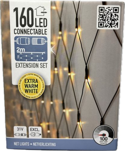 Égő Ledes 160led 2m*1m függöny toldható meleg fehér 220V IP44 