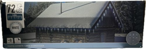 Jégcsap 72 led hideg fehér, 8 funkció, időzítő  6,9m (20/30cm jégcsapok 9db)