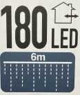 Égő Ledes 180led 6m jégcsap hideg fehér 220V IP44 8 funkció