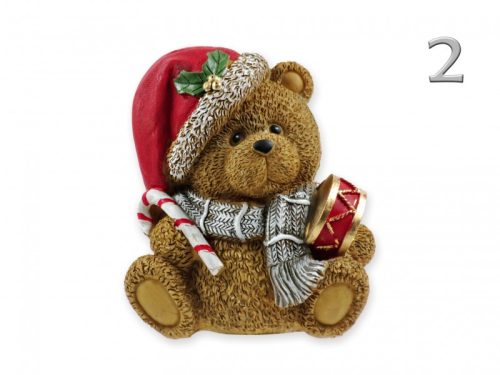 Karácsonyi maci figura 14cm 