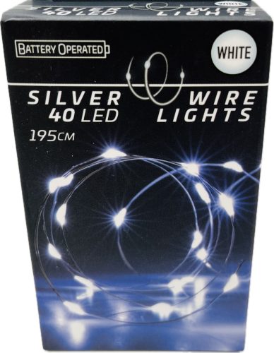 Égő Ledes 40led 195cm hideg fehér elemes