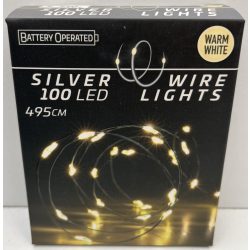 Égő Ledes 100led 495cm meleg fehér elemes
