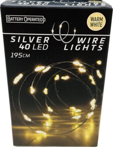 Égő Ledes 40led 195cm meleg fehér elemes