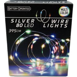 Égő Ledes 80led 395cm  színes elemes