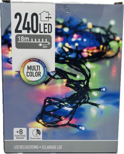 Égő Ledes 240led 18m színes 220V IP 44 8 funkció