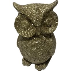 Karácsonyi Bagoly figura arany 10cm