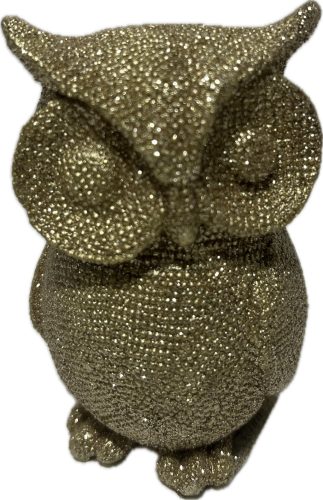 Karácsonyi Bagoly figura arany 10cm