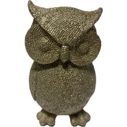 Karácsonyi Bagoly figura arany 12cm