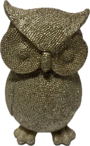 Karácsonyi Bagoly figura arany 12cm