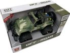 Katonai autó elemes "Jeep" Hang+fény OFF-ROAD Terepzöld