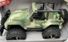 Katonai autó elemes "Jeep" Hang+fény OFF-ROAD Terepzöld