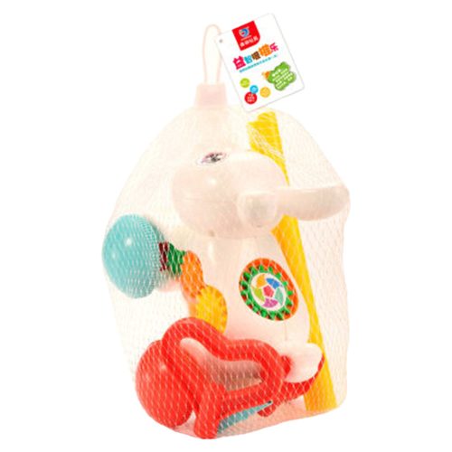 Tologatós nyúl, csipogó hanggal, fogaskerekes forgóval, 20 cm, hálós