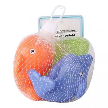 Kádjáték klt., tengeri állat, soft, 3 db, 2 féle, 9x8 cm hálós