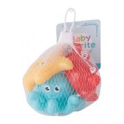 Kádjáték klt., tengeri állat, soft, 3 db, 2 féle, 9x8 cm hálós