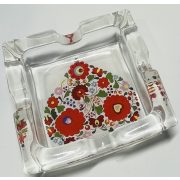 Hamutartó Üveg  kocka Hungary, Korona, Matyós 8*8cm 