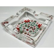 Hamutartó Üveg  kocka Hungary, Korona, Matyós 8*8cm 