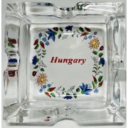Hamutartó Üveg  kocka Hungary, Korona, Matyós 8*8cm 