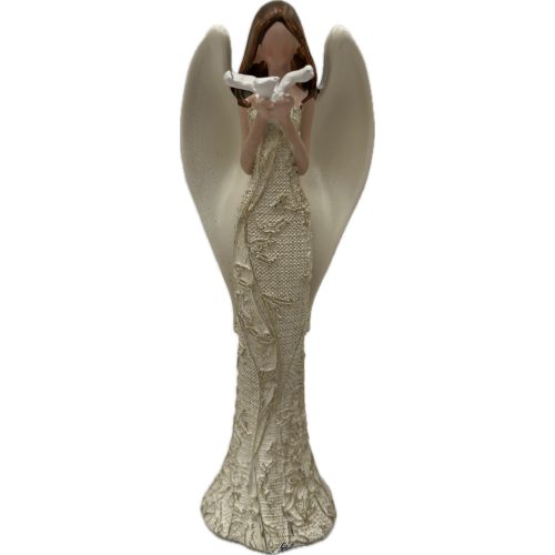 Angyal Polyrezin galambbal 14,5cm