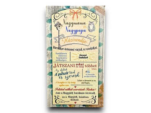 Dekor Fatábla  "Nagymama, nagypapa"