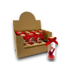 Üveg dísz PIROS RÓZSA C7659-02  Leírás: 8*3cm